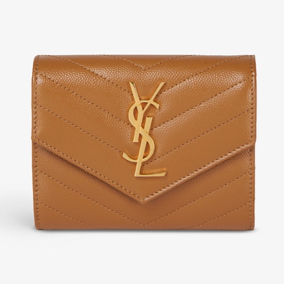 NWT VERY RARE! YSL YVES SAINT LAURENT Monogramme Grain de Poudre Tri-Fold Wallet - Picture 6 of 13